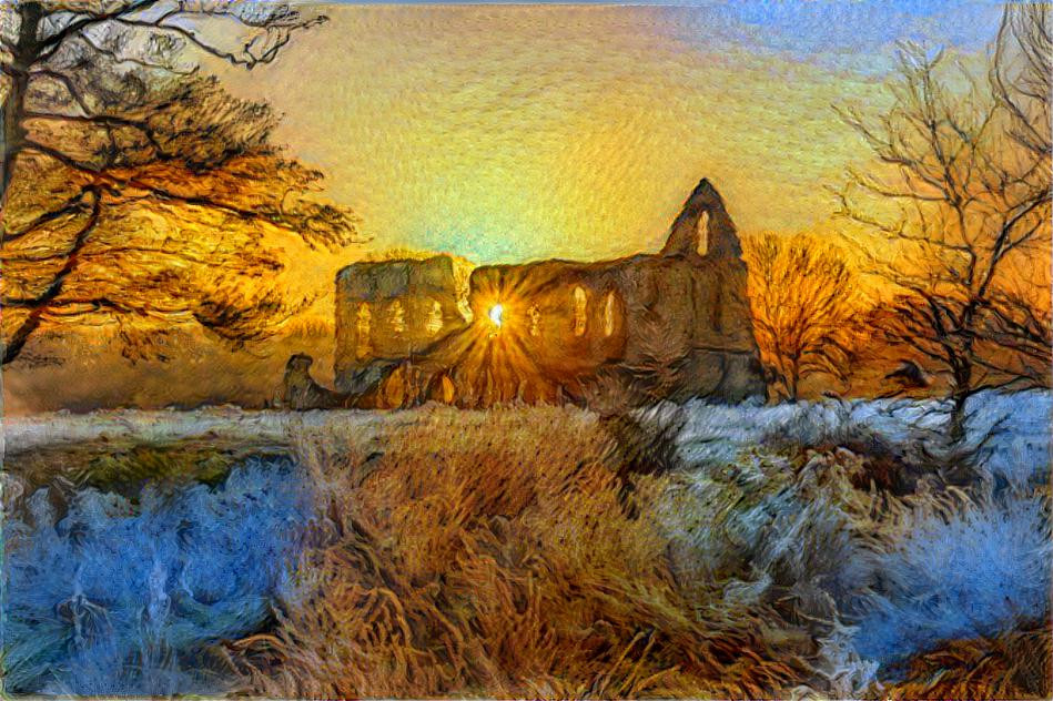 Newark Priory sunrise