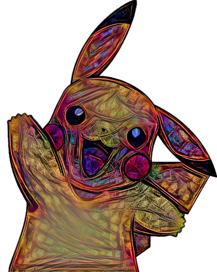 colourful pikachu