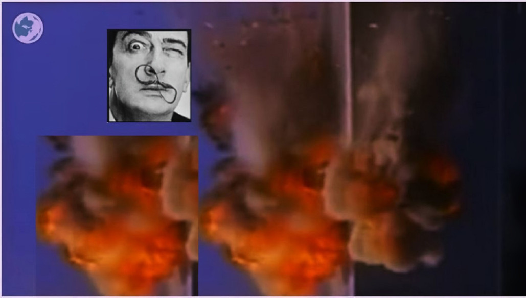 Salvador Dali in the 911 explosion (Upside Down)