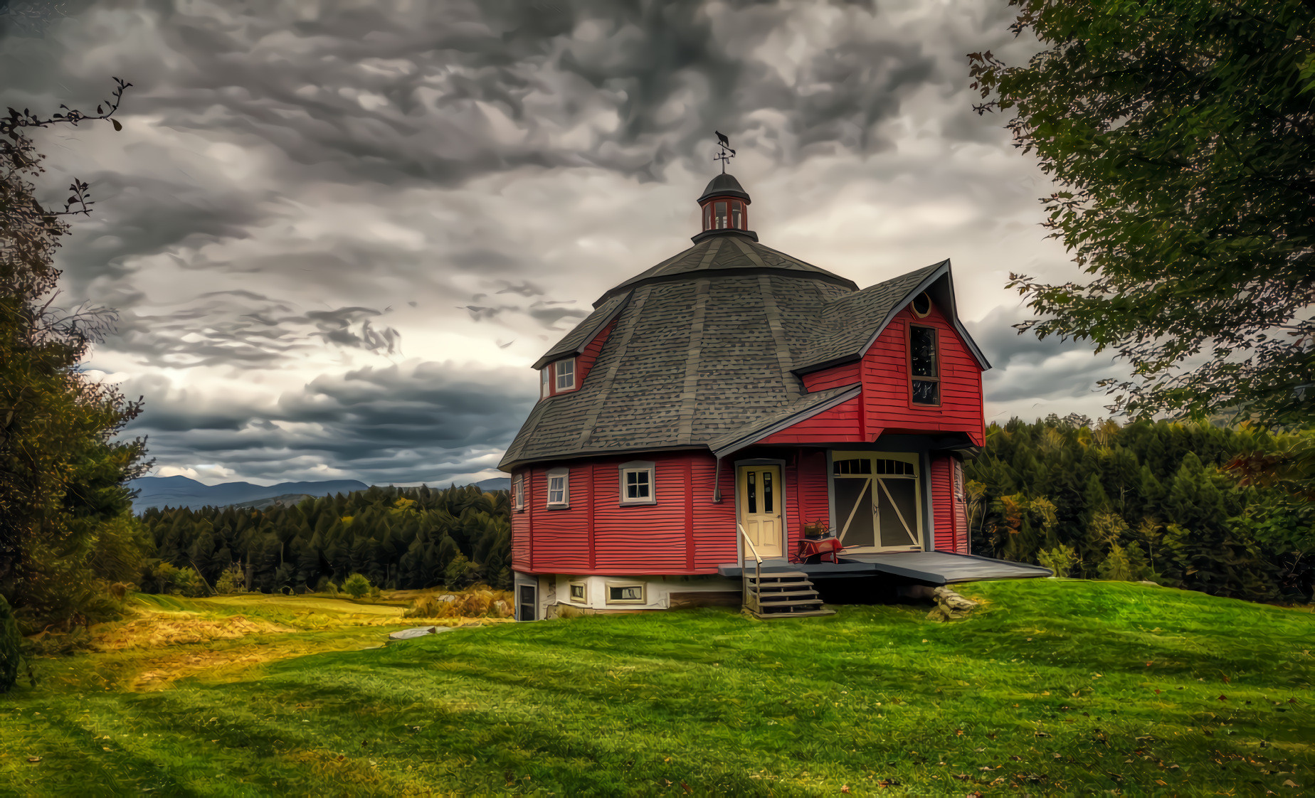 Round Barn, Dark Skies