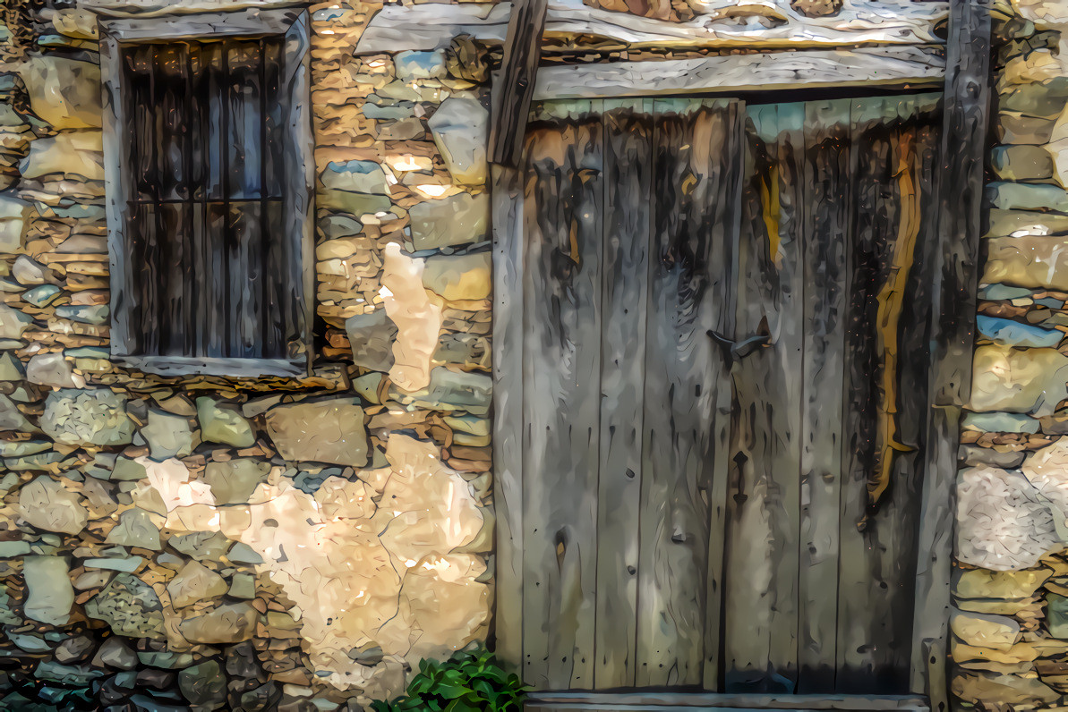 Old Stone House, Boarded window and door