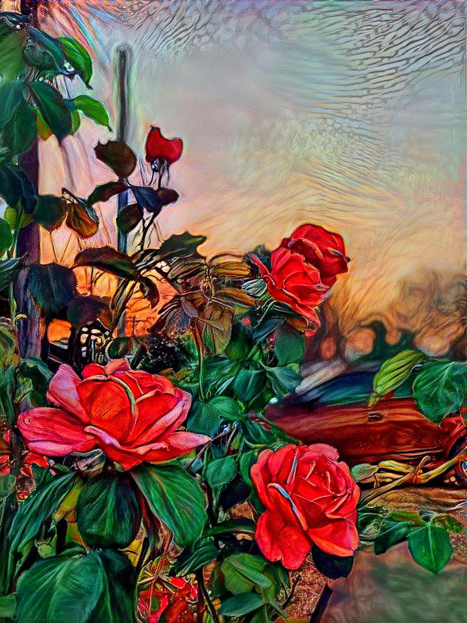 Roses at sundown