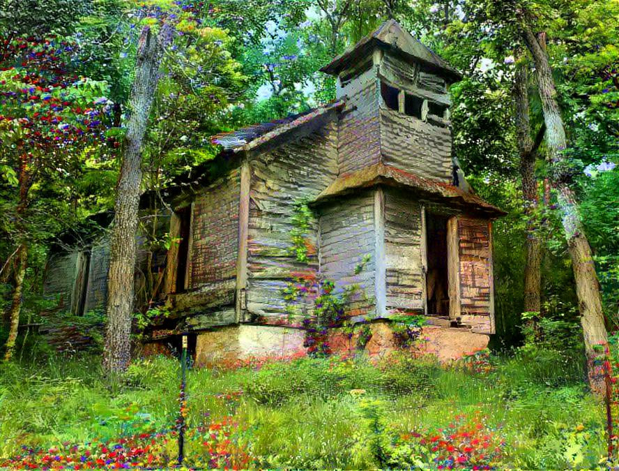 Old church in the woods