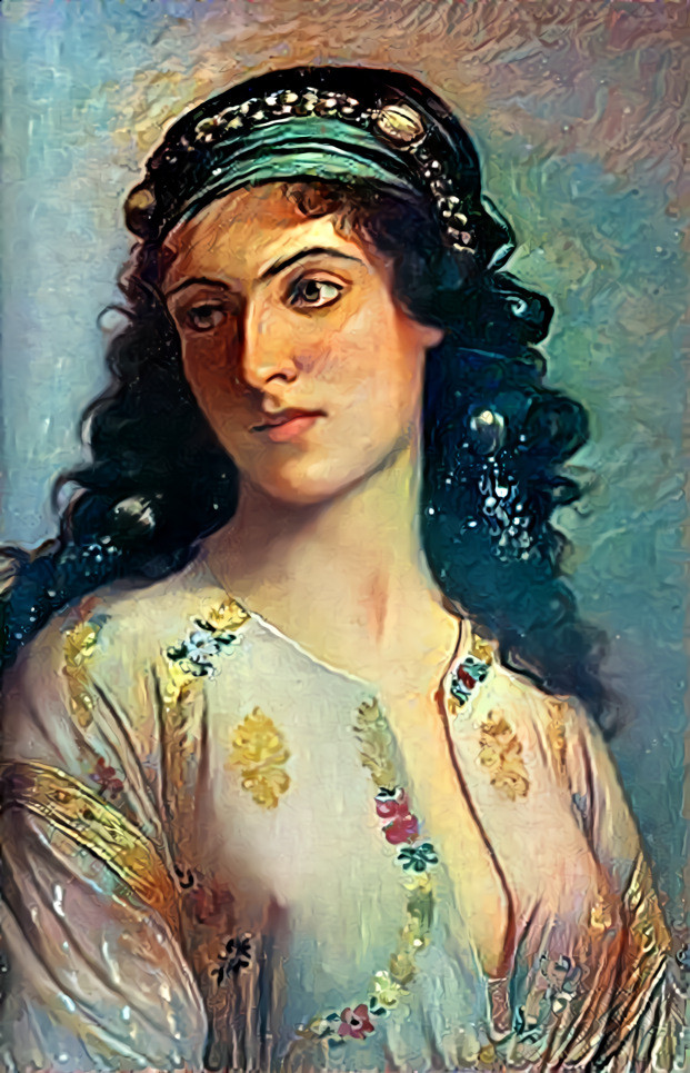 An Old Fashioned Beauty  (from a painting by Charles Landelle)