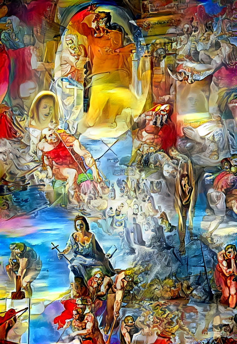"Tribute to Michelangelo and Dali" _ source: "Double Judgment - a tribute to Michelangelo (The Last Judgment) and Salvador Dali (The Ecumenical Council)" - artwork by Dario Rivarossa ilTassis _ (210128)