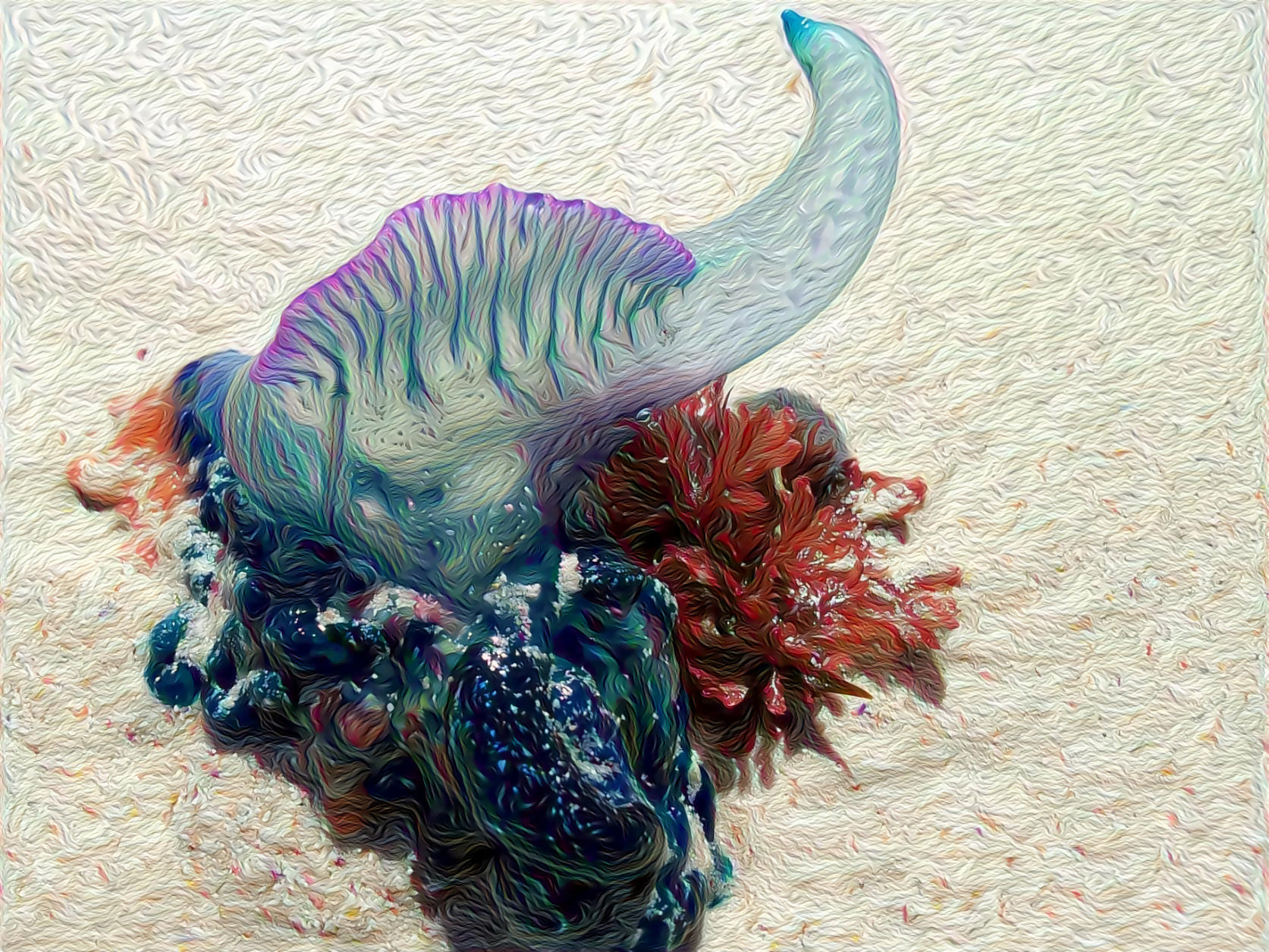 Bluebottle Portuguese Man 'O War, by the Seaside