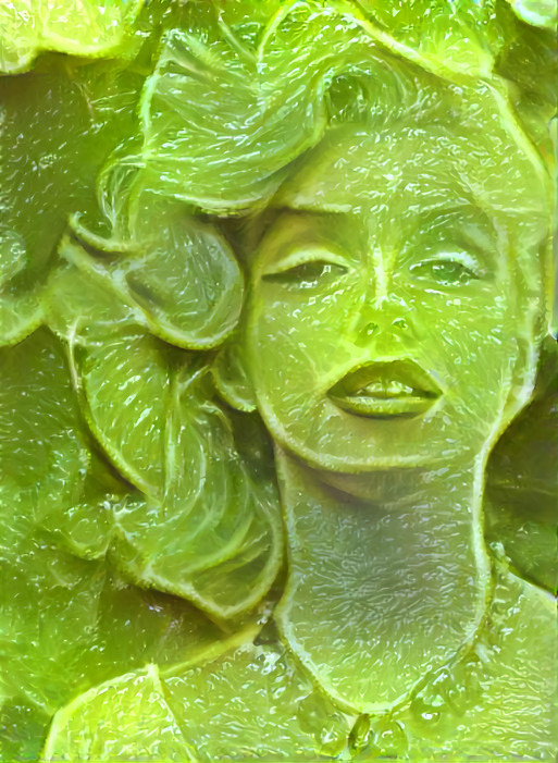 marilyn monroe retextured with lime slices