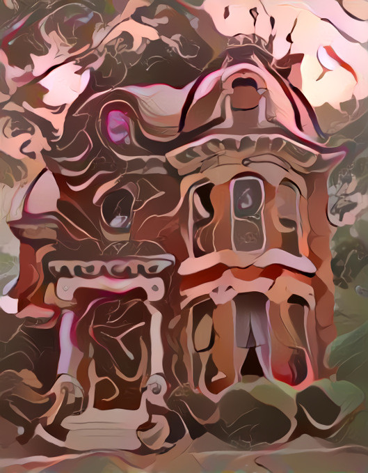 victorian house - distorted, muted tones