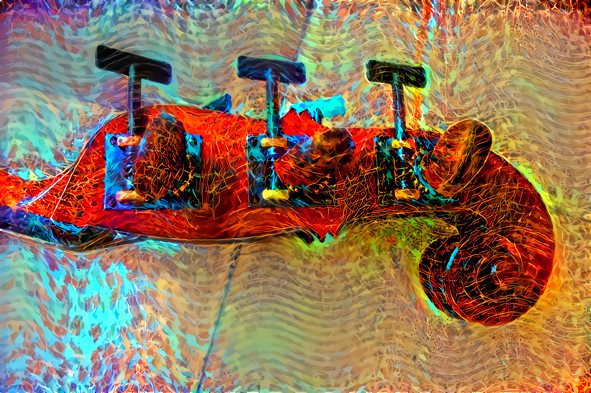 Bass scroll 2 overlaid color orange blue light 1