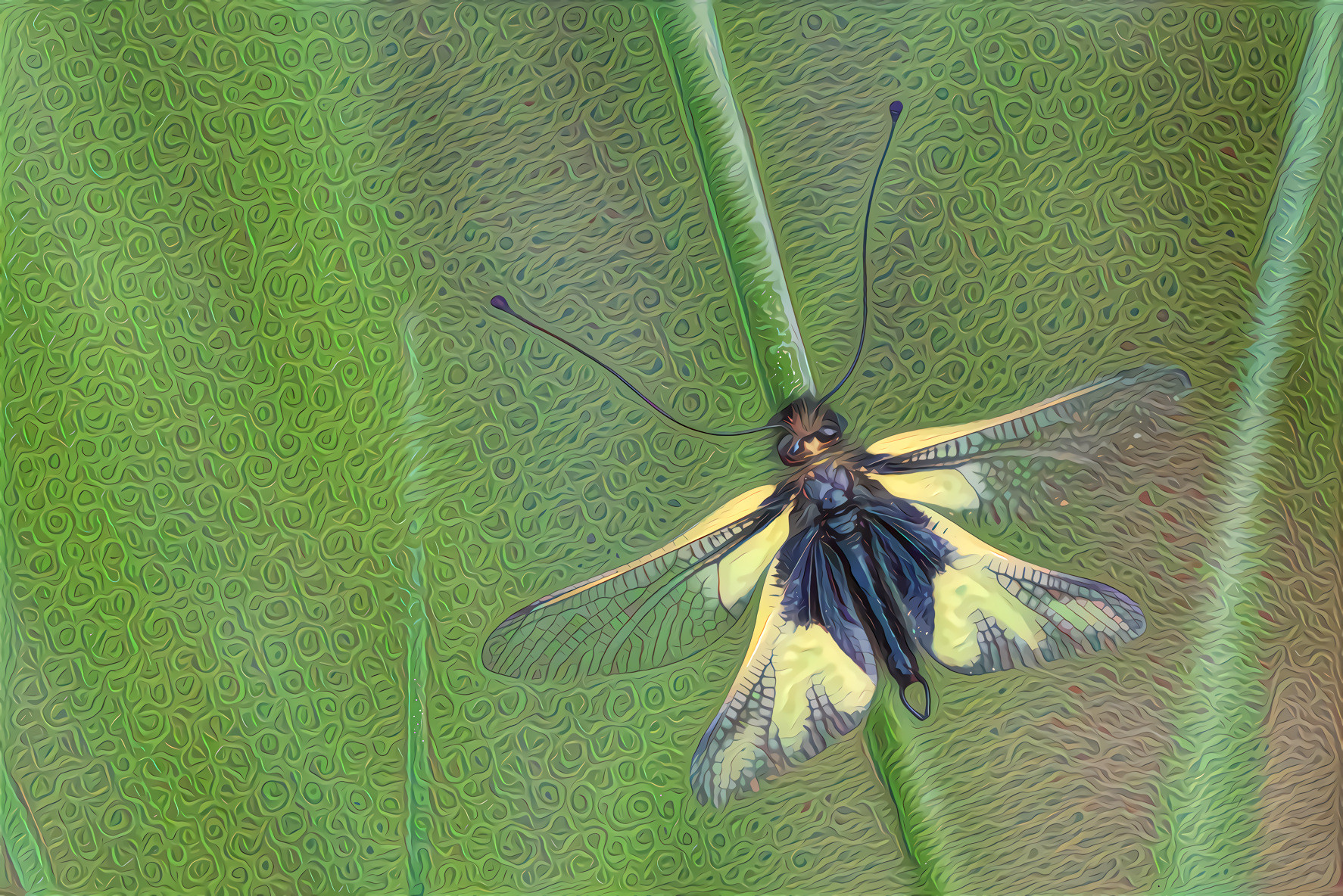 Owlfly,  Owly sulphur, Libelloides coccajus