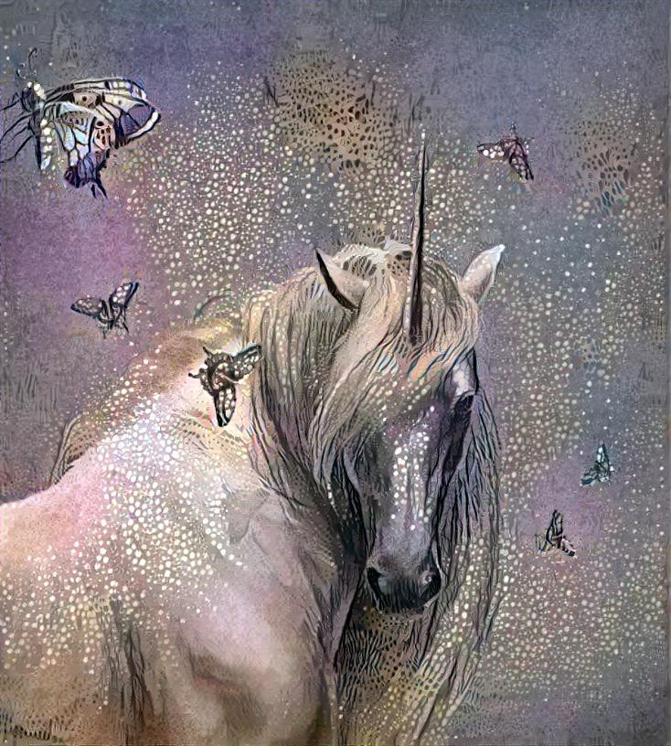 Silver unicorn portrait