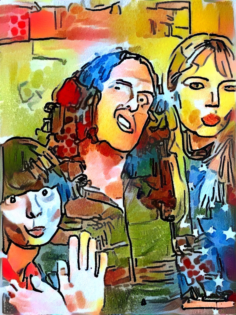 weird al yankovic, garfunkel and oates, watercolor