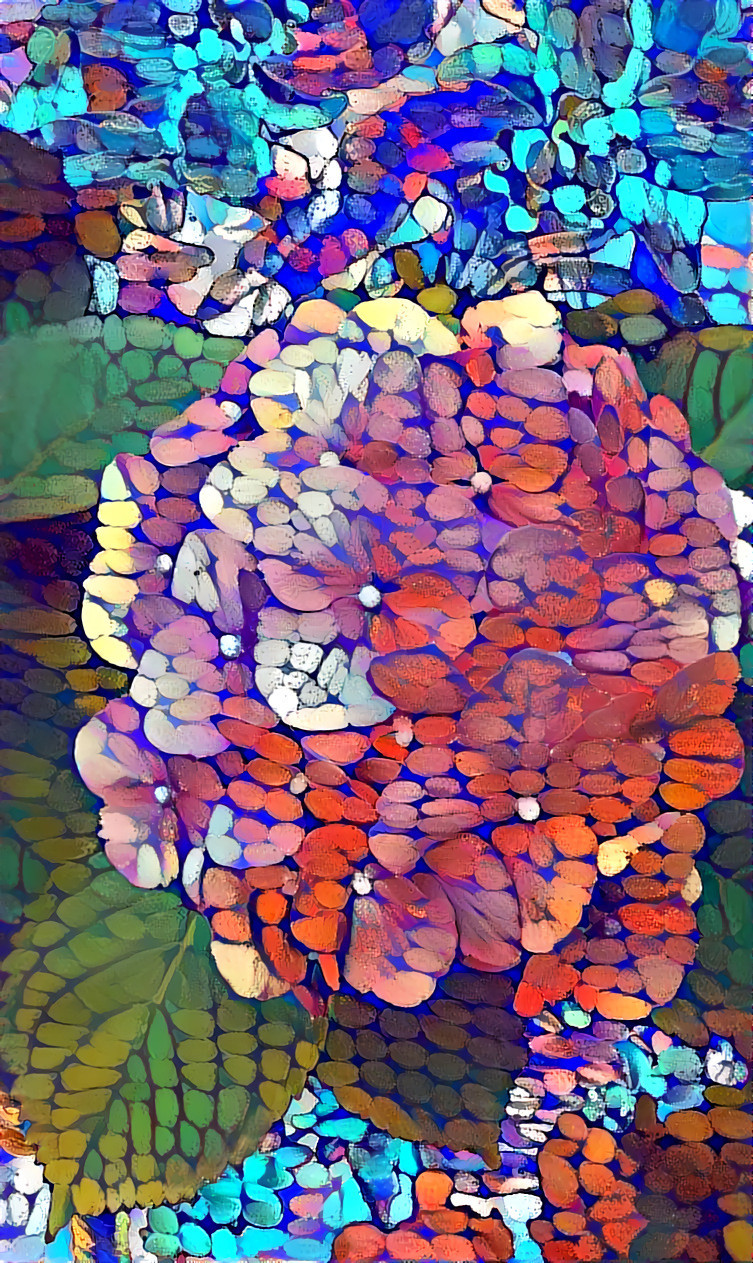 Hydrangea underlaid raster data painting 1 adj 1dj 4