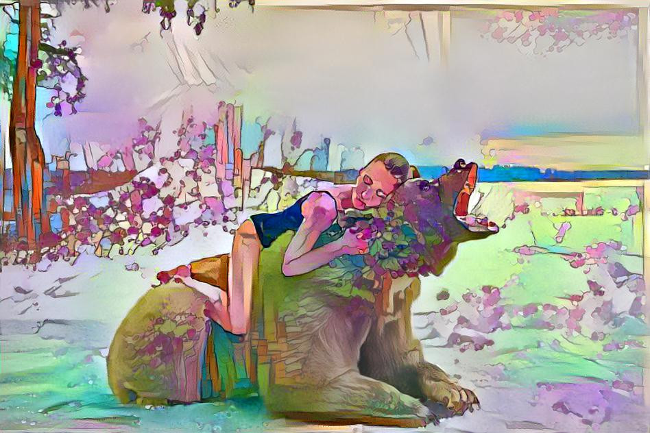 Girl on Bear