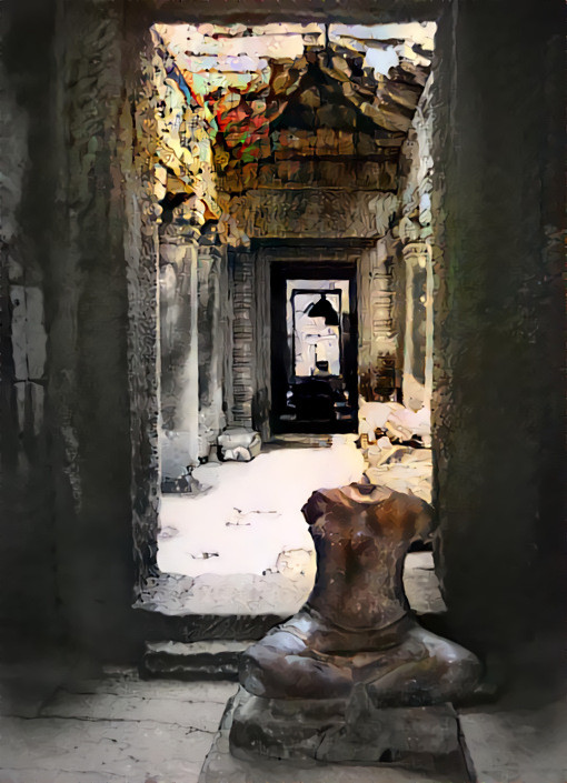 Inside a temple in Angkor Wat