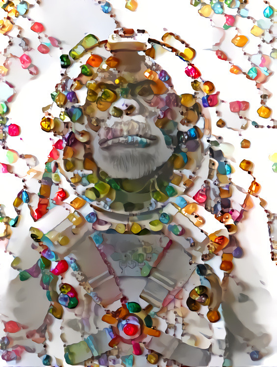 space monkey retextured with colored beads