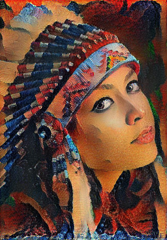 NATIVE WOMAN IN HEADDRESS Version 2