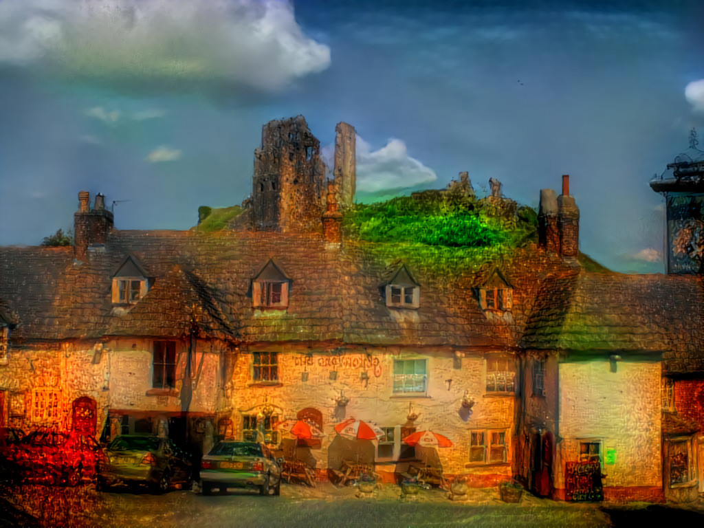 Corfe Castle village in Dorset (Great Britain)