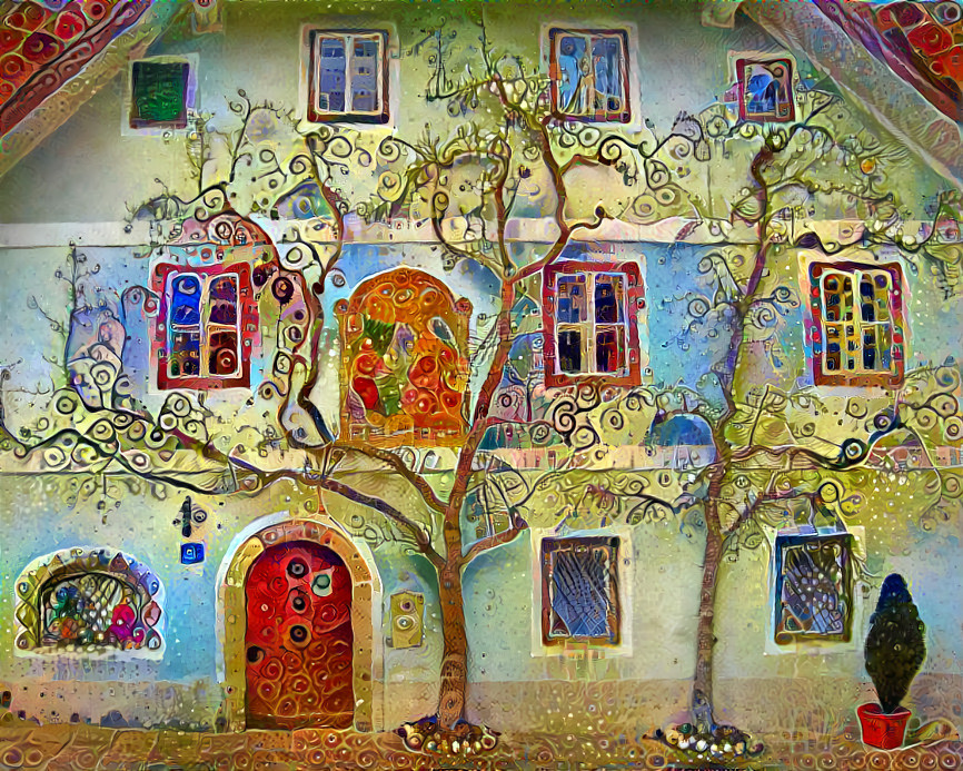 This is a little bit like Friedensreich Hundertwasser plus Kitsch.