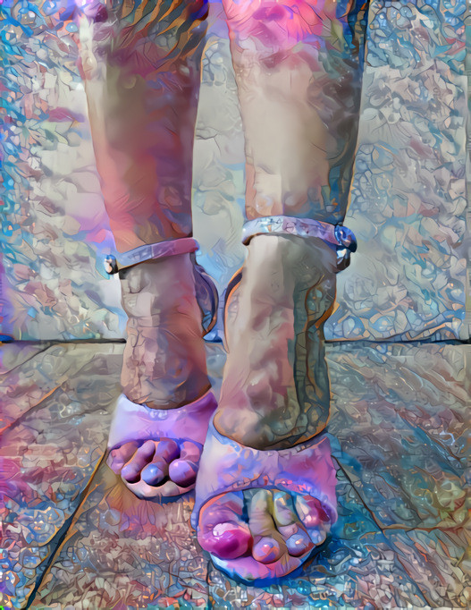 feet and high heels ~ retextured pink, grey, blue