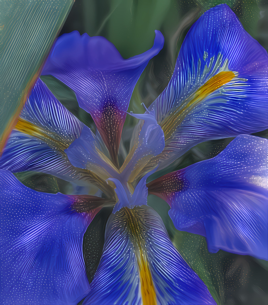 Blue Iris abstract