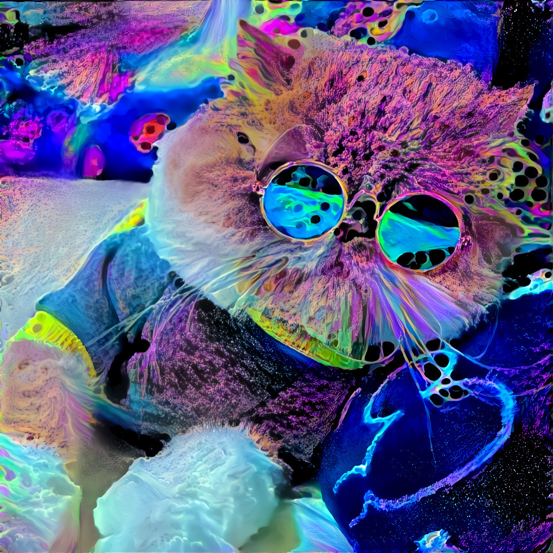 Trippy glasses cat