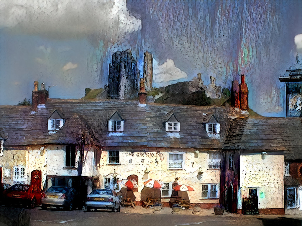 Corfe Castle village in Dorset (Great Britain)