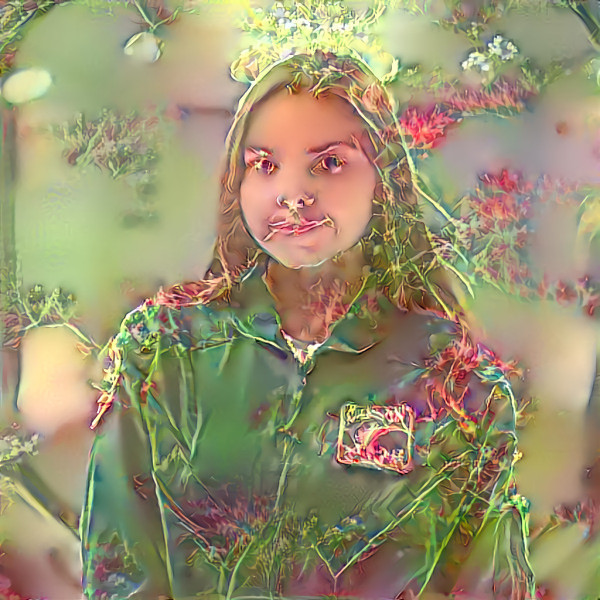 astronaut alyssa carson, green, pink, flowers