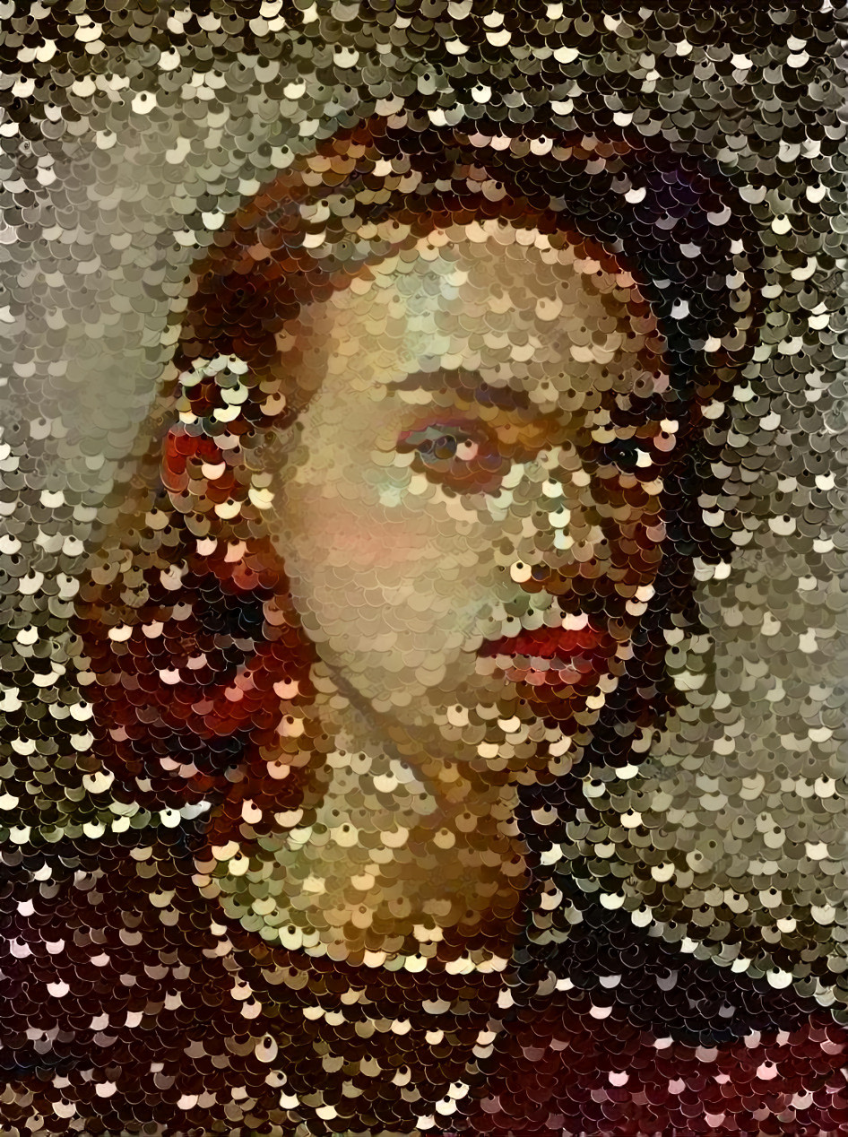 model, sequins, 2