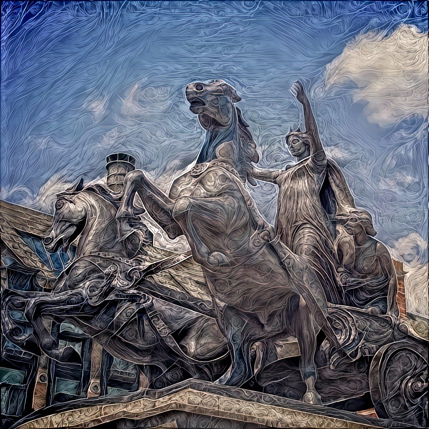 Statue of Boudica beside the Westminster Bridge