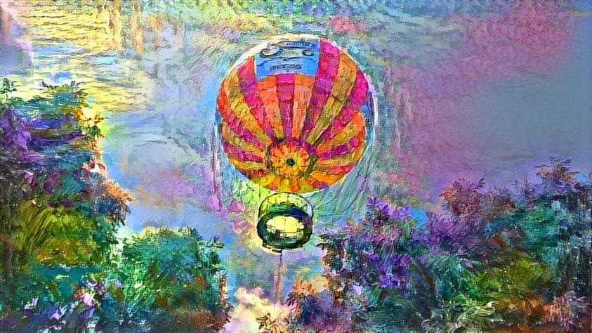 Oil Painting Style - Conner Prairie Hot Air Balloon By Kurt Beard