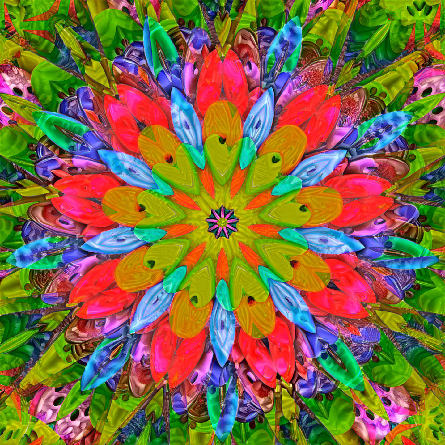 Yellow Sunburst Kaleidoscope