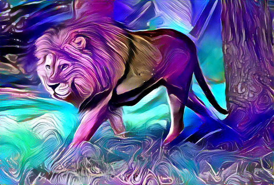 Vibrant color lion