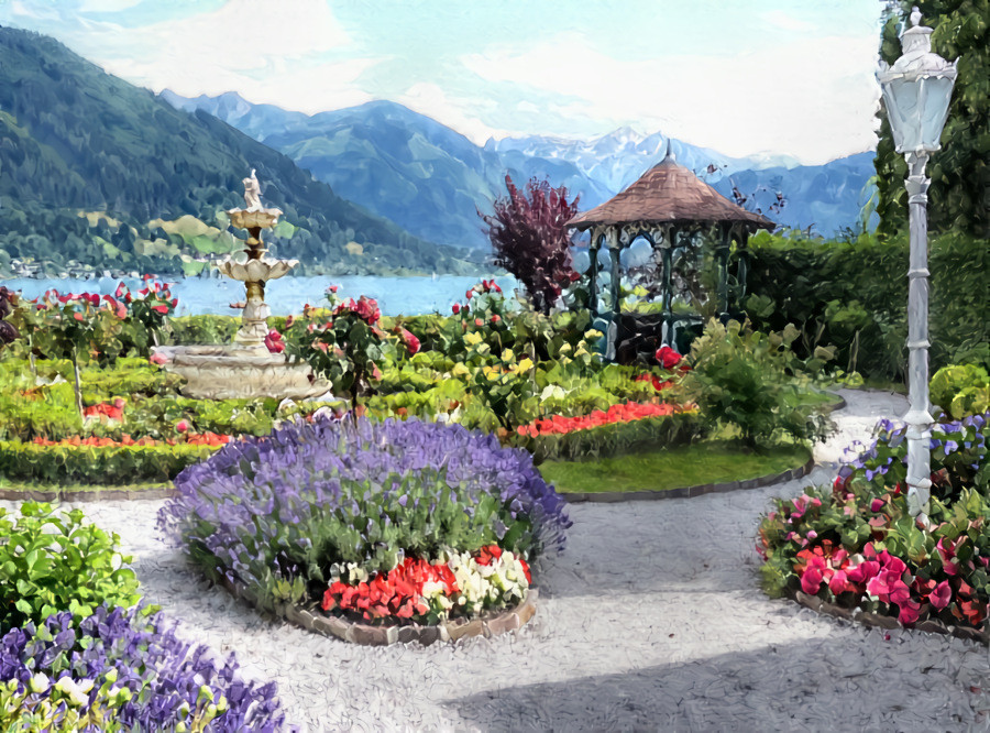 Hotel park in Zell am See, Austria