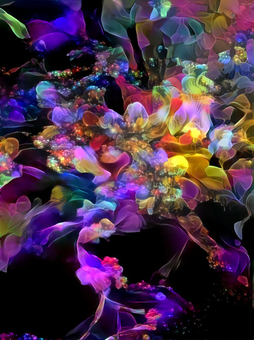 Neon Cosmic Flowers