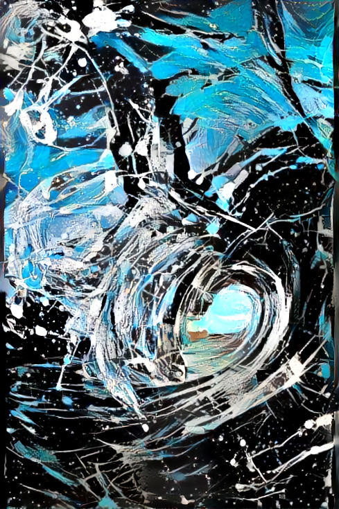 ocean wave, blue, white, black, painting, oil