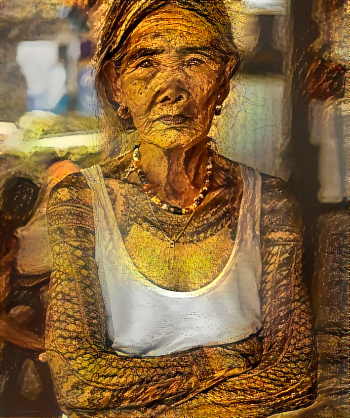 Old tattoed woman