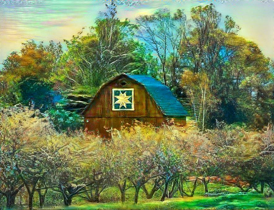 Barn and Blossoms