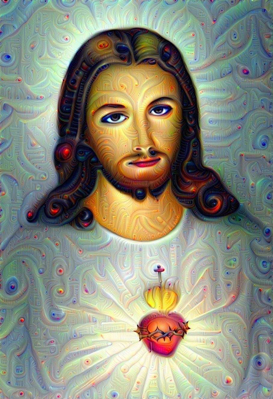 The Sacred Heart of Jesus - Deep Dream - 2020