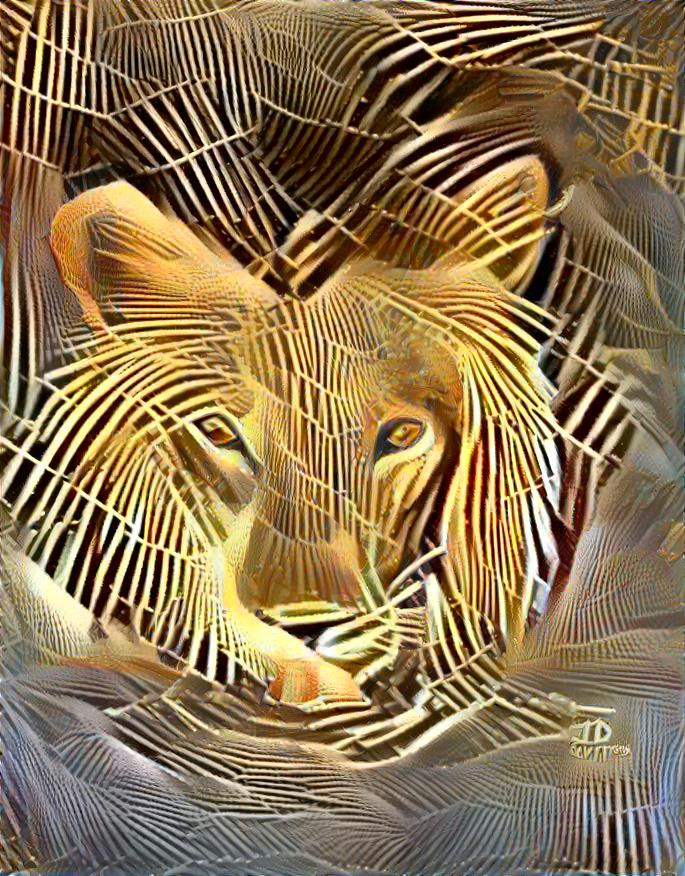 LION AND MANDELBULB FRACTAL