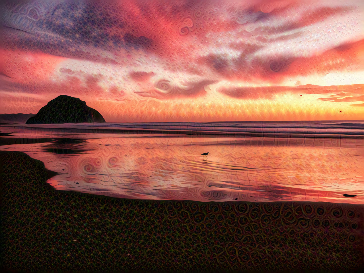 Pink Evening By the Sea