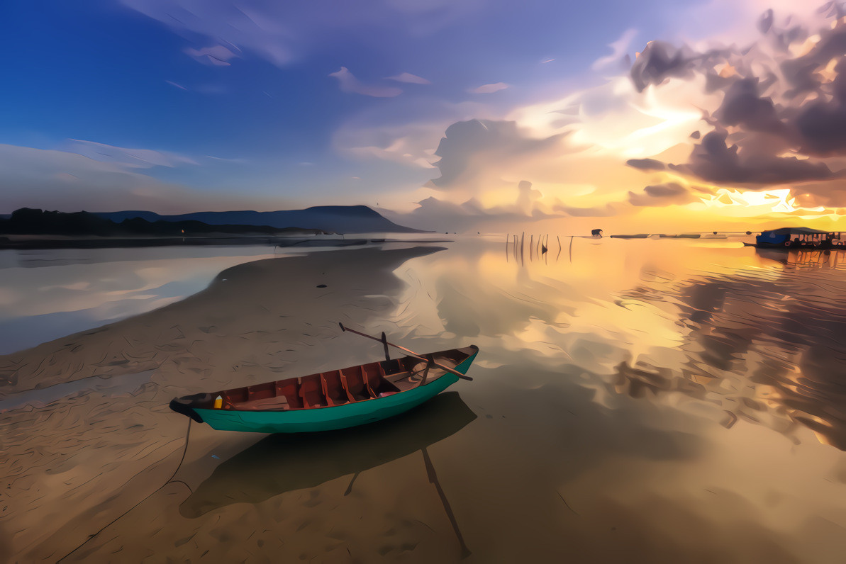 Sunset and Fishing Boat