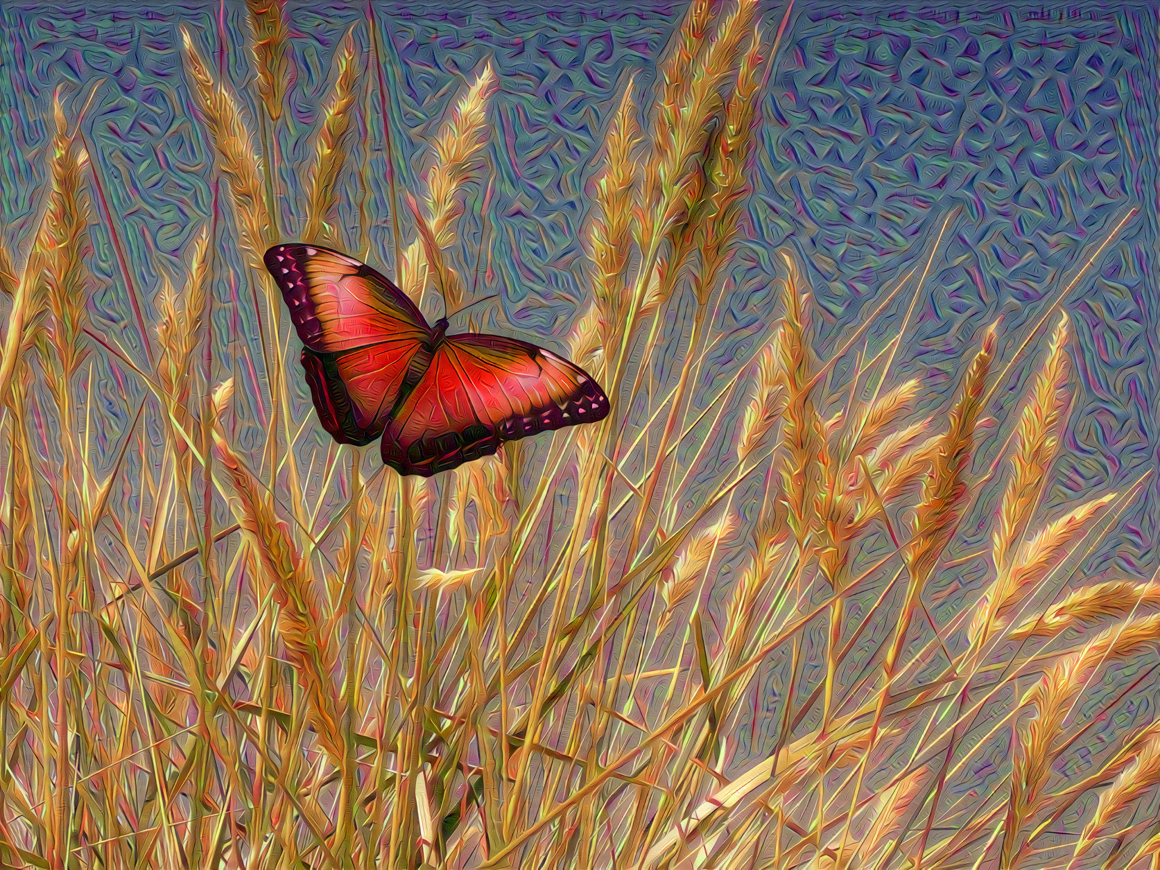 Butterfly in a Grain Field