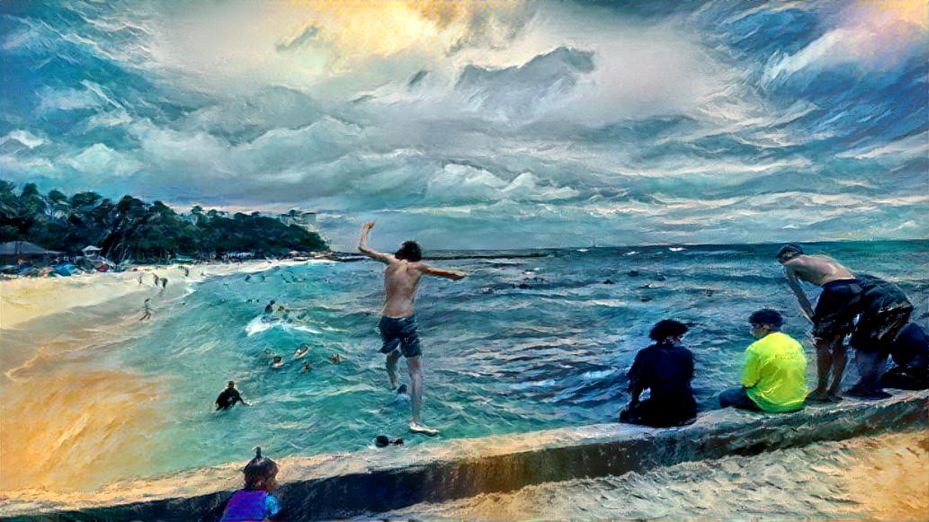 Jumping Off the Waikiki Wall