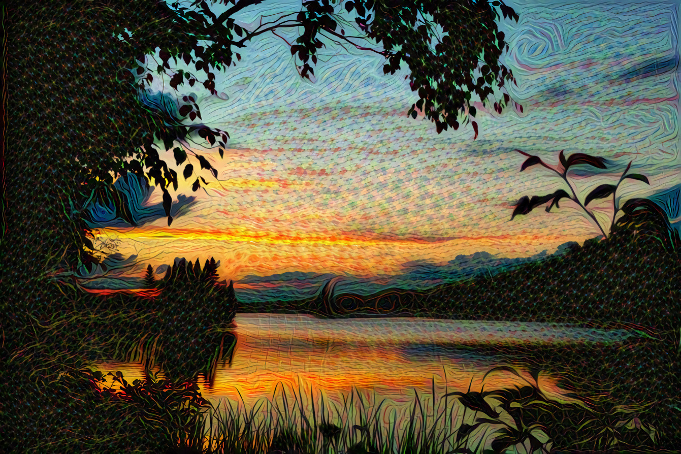 Sunset Over the Lake