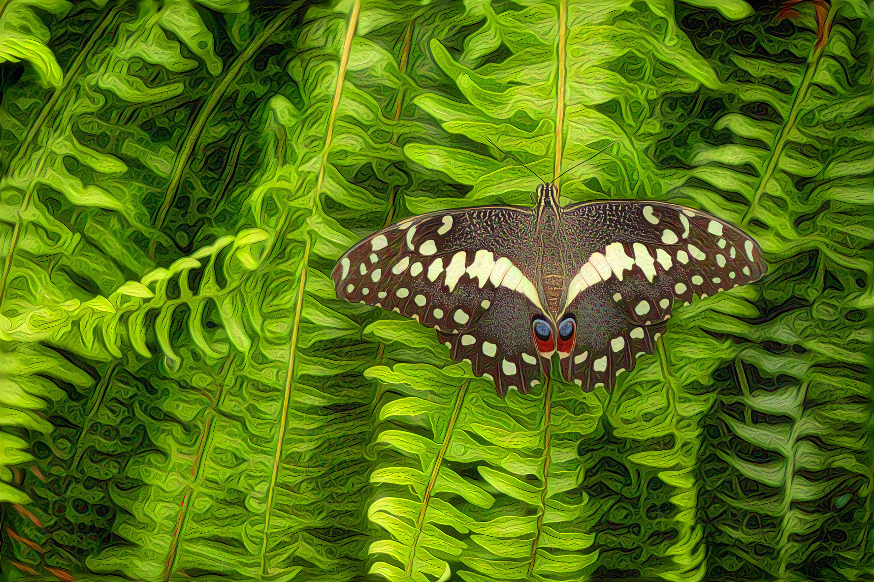 Butterfly on a Fern