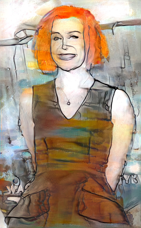 lana wachowski ~ brown, orange, grey, painting