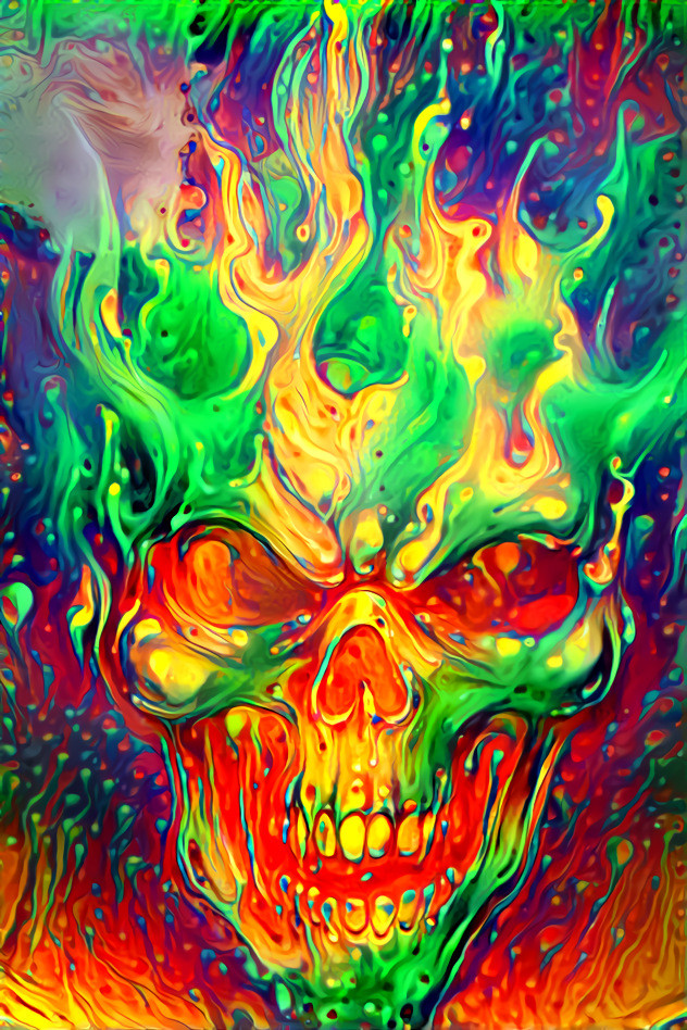 psychedelic skull