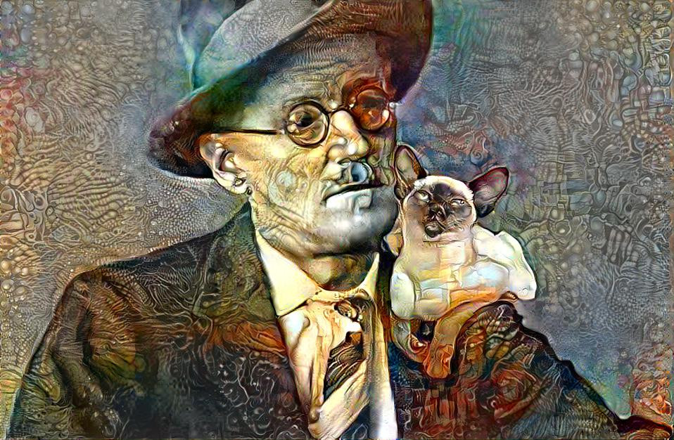 James Joyce with cat