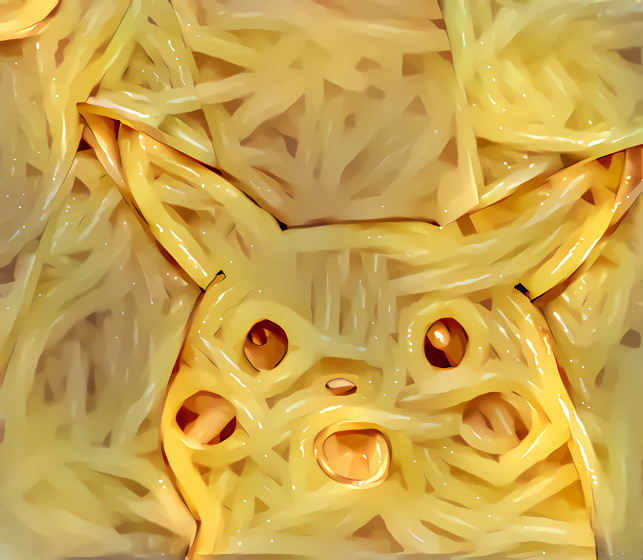 Suprised Pikachu in Pasta